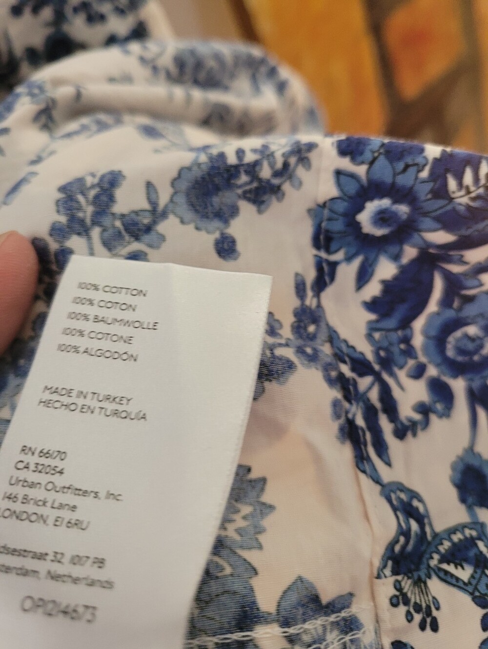 Maeve By Anthropologie 1X Somerset Maxi Dress Blue Print 100% Cotton - Picture 6 of 16